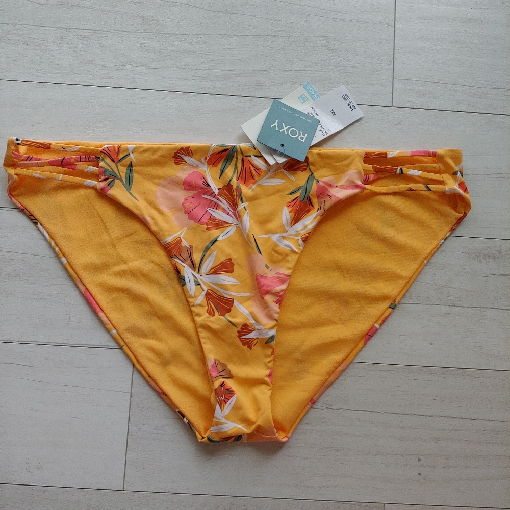 ROXY NEW Beach Classic Hipster Bikini Bottoms Strappy Sides